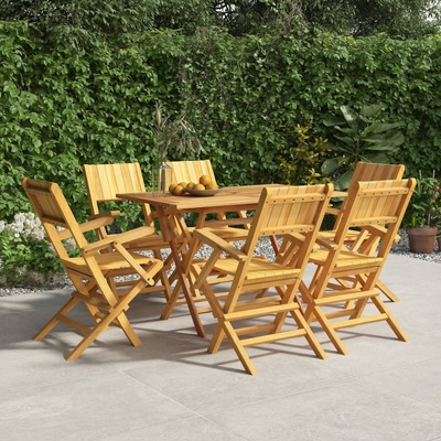 6-Piece Teak Wood Foldable Garden Chairs