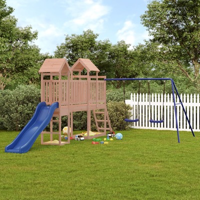 Douglas Dreamland: Solid Wood Playhouse featuring Slide and Swings