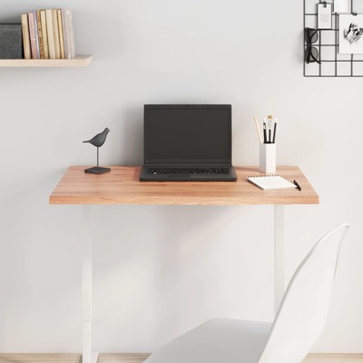 Oak Elegance: Light Brown Treated Solid Wood Table Top 