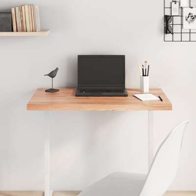 Natural Radiance: Oak-Infused Light Brown Treated Solid Wood Table Top