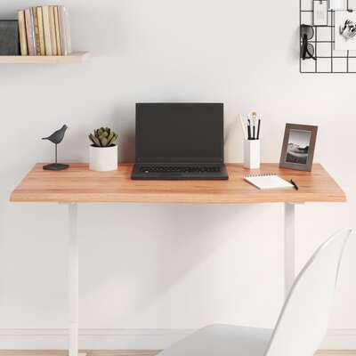 Naturally Oak: Light Brown Treated Solid Wood Table Top