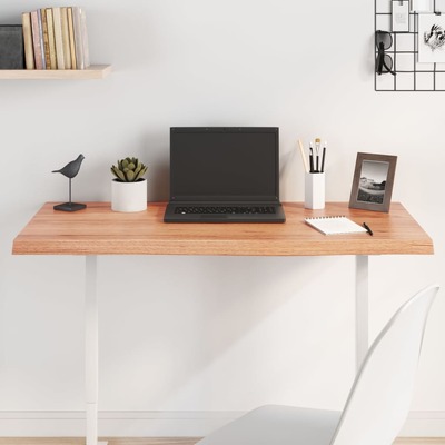 Nature's Embrace: Oak-Infused Light Brown Treated Solid Wood Table Top