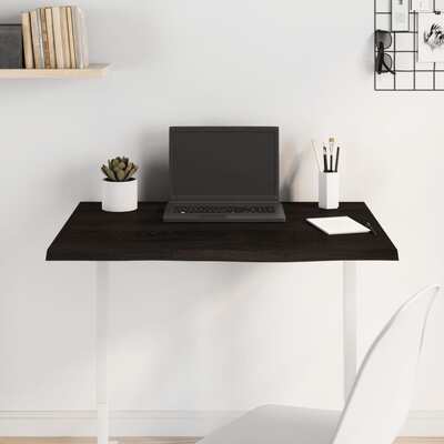 Modern Oak Haven: Dark Grey Treated Solid Wood Table Top