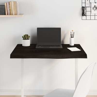 Contemporary Oak Fusion: Dark Grey Treated Solid Wood Table Top