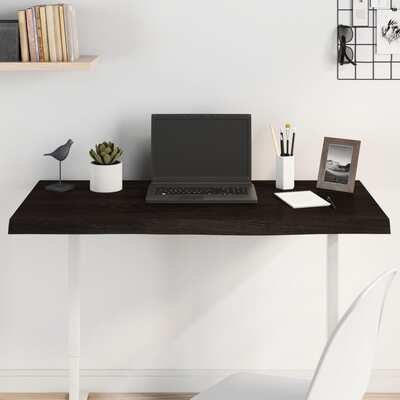 Dark Grey Treated Solid Wood Table Top with Oak