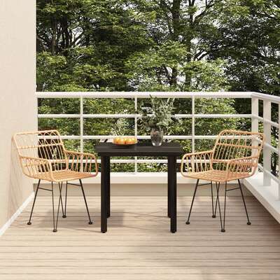Elegant 3 Piece Garden Dining Set Relaxing Seating Modern Living 
