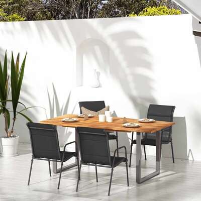 Refined Garden Chairs 4 pcs Steel Outdoor Retreat Patio Relax 