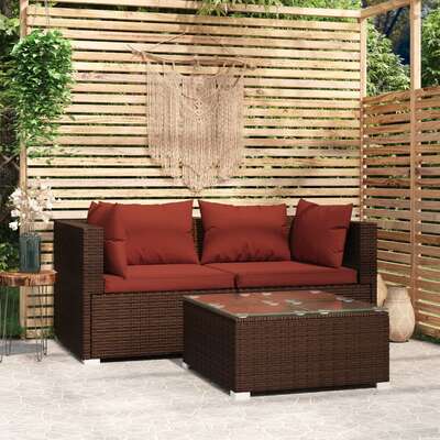 Minimalist 3 Piece Garden Lounge Set Relaxing Seating Summer 