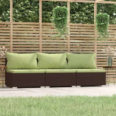 Modern 3 Seater Sofa with Cushions Outdoor Retreat Home Comfort 