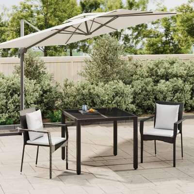 Space Saving 3 Piece Garden Dining Set Relaxing Seating Summer 