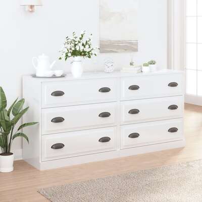 Elegant 2-Piece High Gloss White Engineered Wood Dining Ensemble