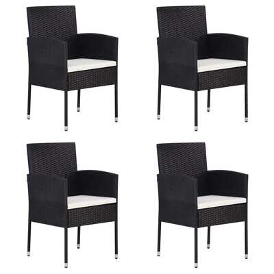 Luxurious Outdoor Seating: 4 Garden Chairs with Cream White Cushions