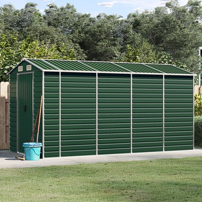 Green Garden Shed Galvanised Steel