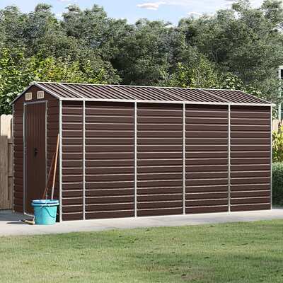 Elegance: Brown Galvanised Steel Garden Shed for Stylish and Durable 