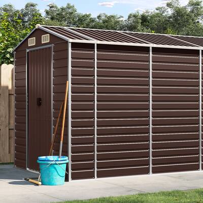 Rustic Elegance: Brown Galvanised Steel Garden Shed 
