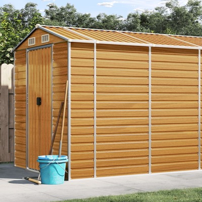 Garden Shed Light Brown Galvanised Steel