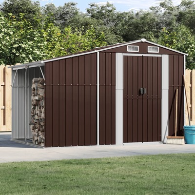 Brown Galvanised Steel Garden Shed 