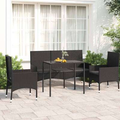 Space Saving 4 Piece Garden Lounge Set Home Decor Accent Evening 