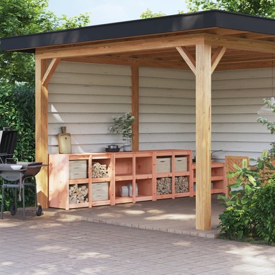 set of 3 Outdoor Kitchen Cabinets  Solid Wood Douglas