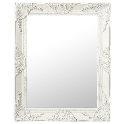 Wall Mirror Baroque Style 50x60 cm White