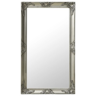 Wall Mirror Baroque Style 60x100 cm Silver