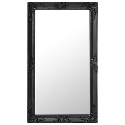 Wall Mirror Baroque Style 60x100 cm Black