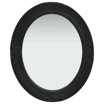 Wall Mirror Baroque Style 50x60 cm Black