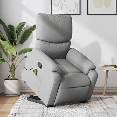 Light Grey Fabric Stand-Up Massage Recliner Chair: Elevate Your Comfort