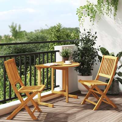 Premium 3 Piece Folding Garden Dining Outdoor Retreat Evening 