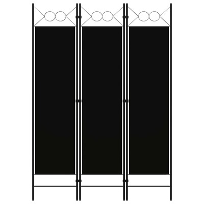 3-Panel Room Divider - Black
