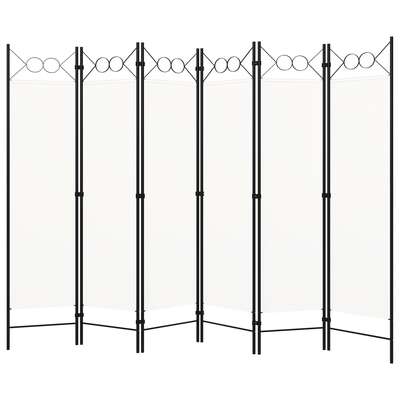 6-Panel Room Divider - Cream White