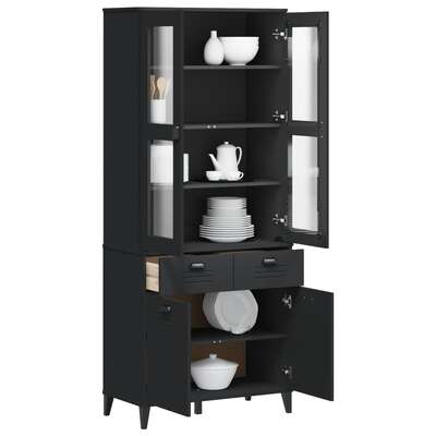 Highboard Sideboard Storage Cabinet Living Room White Solid Wood Pine