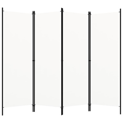 4-Panel Room Divider Cream White 