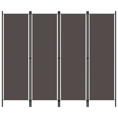 4-Panel Room Divider Anthracite