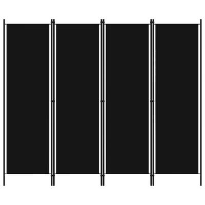 4-Panel Room Divider Black