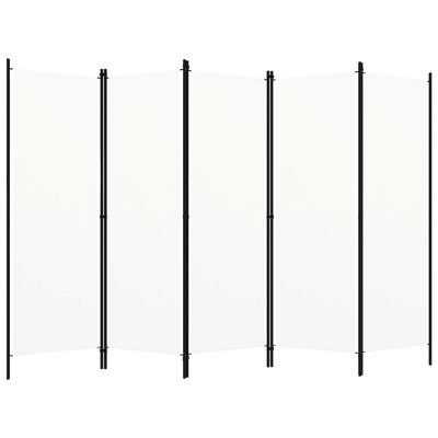 5-Panel Room Divider Cream White 