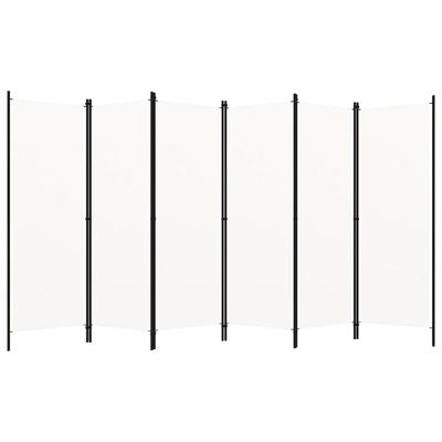 6-Panel Room Divider Cream White