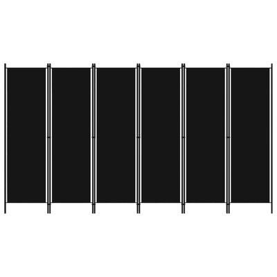 6-Panel Room Divider Black