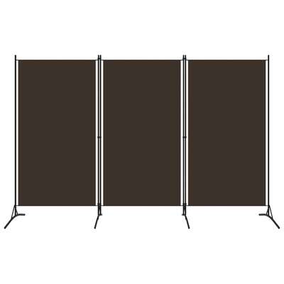 3-Panel Room Divider Brown