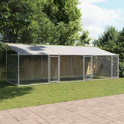 Large Dog Run Enclosure 6x2x2m Galvanised Steel | EXTG