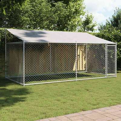 Dog Cage Galvanised Steel Roof 4x2x2m | EXTG