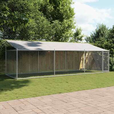 Large Dog Run Enclosure Galvanised Steel Roof | EXTG