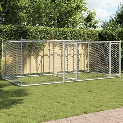 Large Dog Cage Galvanised Steel 4x2x1.5m | EXTG