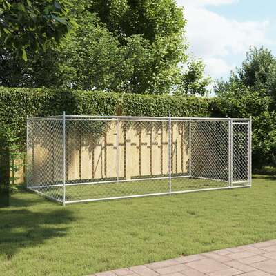 Large Dog Cage Galvanised Steel 4x2x1.5m | EXTG