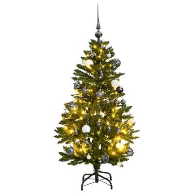 Artificial Hinged Christmas Tree with 150 LEDs , Ball Set 150 cm
