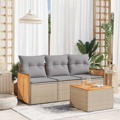 Functional 4 Piece Garden Sofa Set Home Decor Accent Summer 