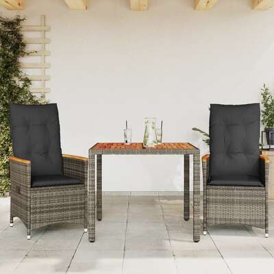 Decorative 3 Piece Bistro Set with Relaxing Seating Garden Leisure 