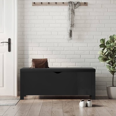 Storage Box with Cushion High Gloss Black