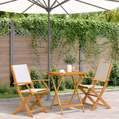 Premium 3 Piece Bistro Set Cream Relaxing Seating Home Comfort 
