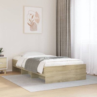 Elegant Sonoma Oak Bed Frame for Single Size: Perfect Engineered Wood 